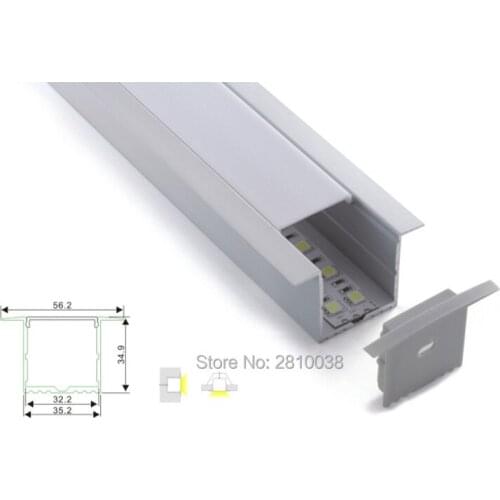 20 X 1M Sets/Lot 35mm deep linear flange led profile light and 56mm wide aluminium profile led housing for recessed wall ceiling