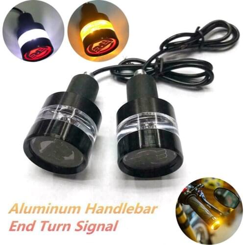 Aluminum Alloy Turn Signal Corner Light 1 Pair Metallic Handle Bar End Dual Led Bike Turn Signal Indicator Light