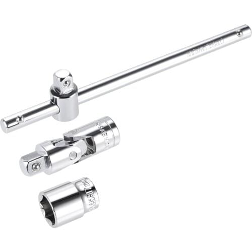 Uxcell 3/8" Drive 17mm Shallow Socket 7.5" Sliding Wrench Universal Socket Joint 1 Set