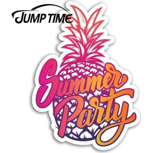 Jump Time for Summer Party Pineapple Vinyl Stickers Music Fun Sticker Laptop Truck Window Bumper Decal Waterproof Accessories