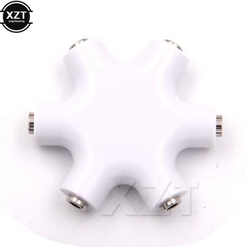 High Quality Audio Splitter 1pcs 3.5mm Jack 6 Multi Port Aux Headphone Splitter Audio Cable Adapter Converter