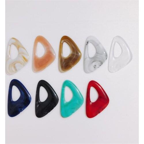 10pcs/lot new creative irregular acrylic resin triangle beads connectors for diy earrings jewelry making accessories material