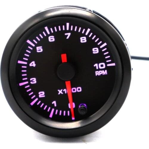 2" 52mm 7 Color LED 12V Electronical Tachometer, Auto Universal Meter Kit Car Accessories, 0-10000 RPM