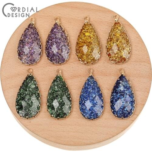Cordial Design 50Pcs 16*33MM Jewelry Accessories/Charms/Marble Effect/Drop Shape/Pendant/DIY Making/Hand Made/Earring Findings