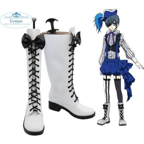 Anime Kuroshitsuji Black Butler Boots Book of Circus Cosplay Boots Ciel Phantomhive Cosplay Shoes