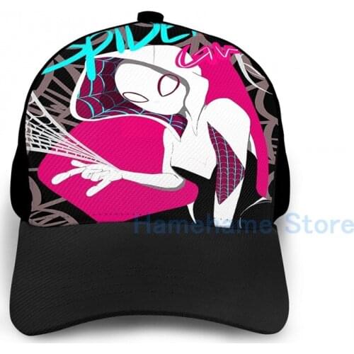 Fashion Spider Gwen Basketball Cap men women Graphic print black Unisex adult hat