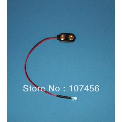 Free shipping 100pcs red LED Lamp Light Set Pre-Wired 3mm 9V DC WIRED LED 9 VOLT red WITH SNAP 9V