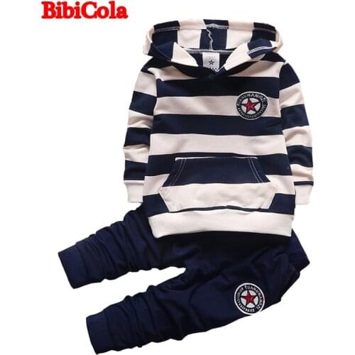 BibiCola spring autumn boys clothing sets children boys striped hoodies suits toddler sports outfits brand tracksuits clothing