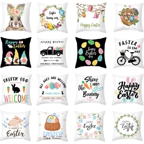 Cushion Cover Decorative Pillowcases Cartoon Rabbit Easter For Sofa Car Sear Throw Pillows Covers Modern Home Decor 45*45cm/pc