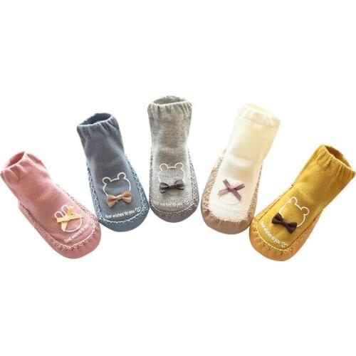 Spring and Autumn Winter Cartoon Baby Socks Baby Feet Slip Leather Bottom Combed Cotton Childrens Floor Socks Baby Socks Newbor