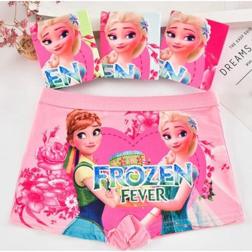 4 Pieces Snow Strange Edge Childrens Underwear Cartoon Pattern Girl Underwear Little Girl Small and Large Childrens Underwear