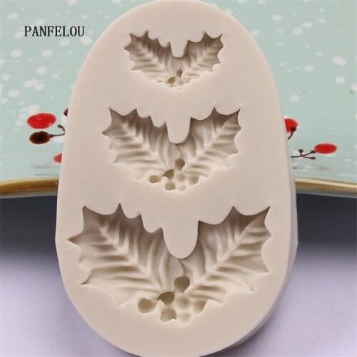 DIY Santa leaves Cakes Molds Silicone Mold Fondant Cake Chocolate Soap Candy Biscuit Sugar Mold Baking Kitchen Accessories