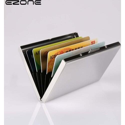 EZONE 1PC Card Case Business Card Holder Stainless Steel Metal High Quality Card Bag Fashion Credit Holder Antimagnetic Organ