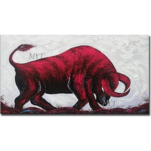 Spanish Bullfight Handmade Abstract Colorful Canvas Painting Wall Art Pictures For Living Room Bedroom Home Decoration No Framed