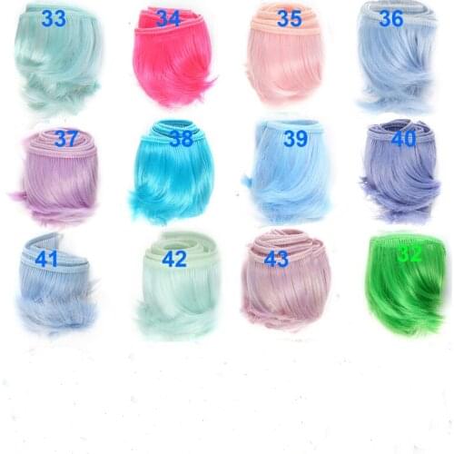 Pink green blue 5cm doll short hair for 1/3 1/4 1/6 BJD doll diy bangs hair for dolls