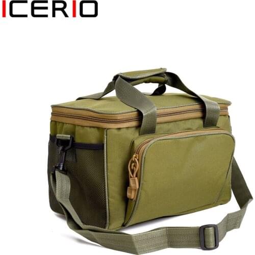 37*25*25cm Square Multi-function Fishing Tackle Bag Canvas Waist Lure Bag