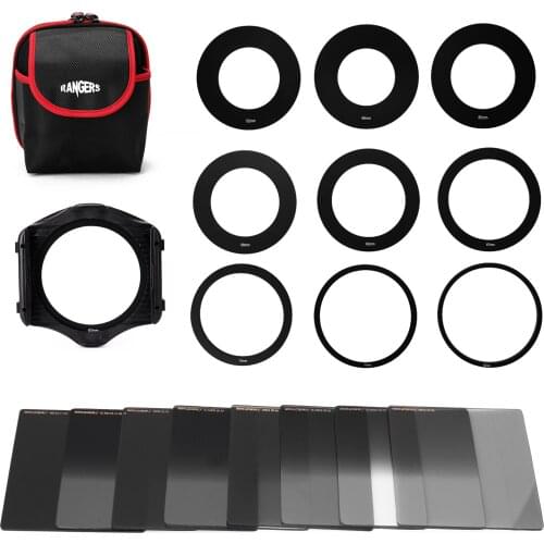 Square Neutral Density Filter Kit ND2+4+8+16 Filter Set with Ring-Adapter and Filter Holder Camera Photography Accessories