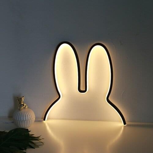 Rabbit Night Lights USB Powered LED Lamp Cute Desk Lamp for Children Kid Girls Holiday Gift Table Decor Atmosphere Night Lamp