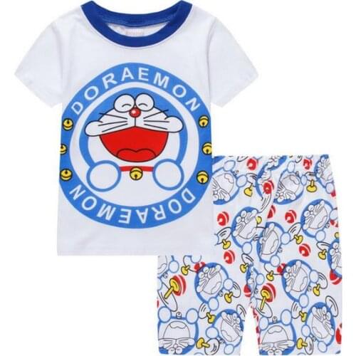 New Boys Pajamas Pyjama Kids Girls Pajama Sets Toddler Cotton Sleepwear Children Cartoon Nightwear Child Short sleeve Summer Pjs