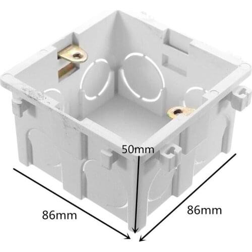New high quality box wall switch universal white mounting box and plastic shell socket 86 * 86mm