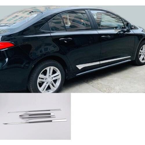 Car Side Door Trim Styling Frame Strip Molding Stream Panel Bumper Sticks Parts 4pcs For Toyota Corolla Altis 2019 2020 2021