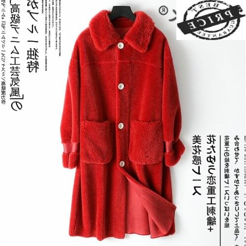 Real Fur Coat Female Vintage Long 100% Sheep Shearing Jacket Women Clothes 2021 Korean Elegant Woo Coats Tops Hiver 0aa