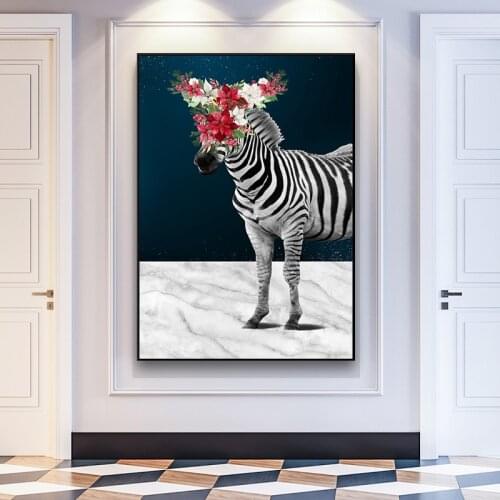 SELFLESSLY Black and White Zebra Canvas Art Prints Posters Animal Pictures Wall Art Painting Home Decoration For Living Room
