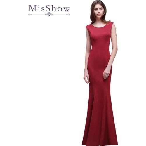 Simple Women Burgundy Mermaid Long Evening Dresses Cap Sleeve Elegant Evening Gowns Formal Party Dress robe de soiree