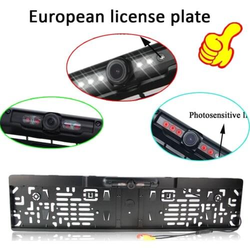 European Car Number License Plate Frame Rear View Camera IR/LED Night Vision Reverse Backup Parking Waterproof Camera