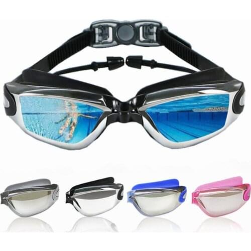 Adjustable Silicone Swimming Goggles Anti-fog Electroplating UV Swim Glasses Waterproof Eyewear Diving Glasses for Men Women