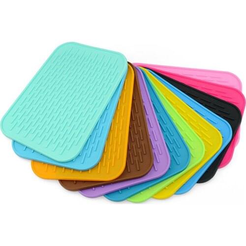 Hot Kitchen Silicone Sink Mat Dishes Cup Dry Pad Pot Holder Table Placemat Coasters Kitchen Accessories Kitchen Gadgets