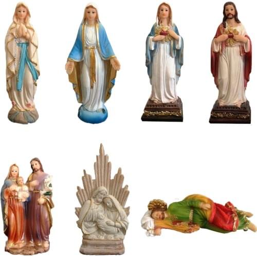 RELIGIOUS FIGURINE RESIN HOLY FAMILY STATUE,JESUS SACRED HEART STATUE,BLESSED VIRGIN MARY STATUE,OUR LADY OF LOURDES