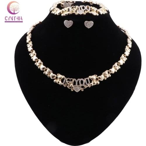 CYNTHIA Dubai Gold Color Jewelry Sets for Women Wedding Gifts Africa Party Bear Necklace Earrings Bracelet Set Nigeria Jewellery
