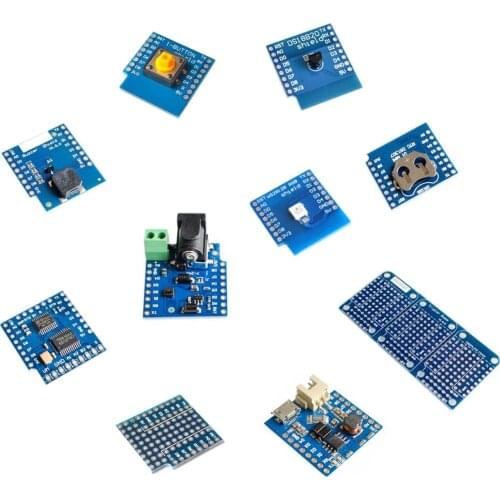 ESP8266 D1 Mini Pro WiFi NodeMcu Data Logger Shield DS1307 Battery 0.66 OLED DC Power Buzzer V1.0.0 Dual Base for WeMos DIY Kit