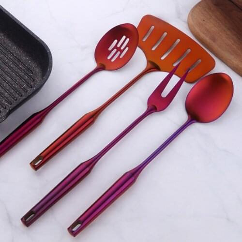 Stainless Steel Cookware Set Kitchen Shovel Fish Turner Soup Spoon Pasta Server Strainer Cooking Tools Utensils Kitchenware
