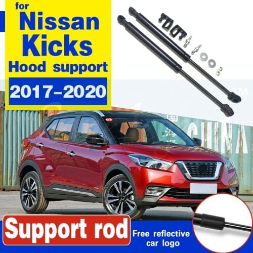 2Pcs For Nissan Kicks 2017 - 2020 Automotive Bonnet Lifting Bracket Car Engine Hydraulic Rod Strut Shock Absorbing Spring Strut