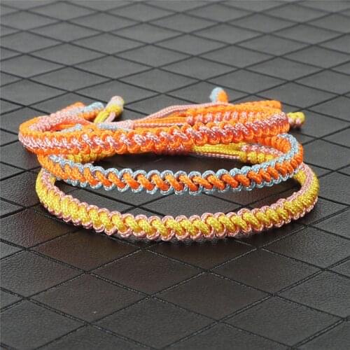 20 Colors Handmade Bracelet Lucky Rope Knots Charm Tibetan Buddhist Adjustable Braided Bracelets Bangles for Women Men Jewelry