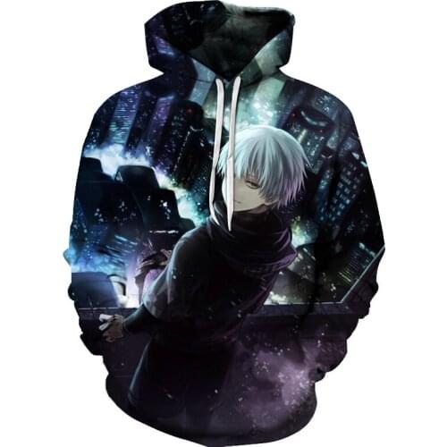2018 Classic anime Tokyo Ghoul 3d Hoodies Autumn Fashion Hoodie harajuku Hip Hop Men Women Hooded Sweatshirt 31 style