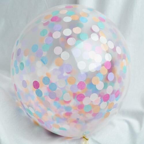 5pcs Confetti Balloons 12inch 18inch Transparent Latex Baloon Confetti Wedding Birthday Party Decoration Helium Balon Mariage