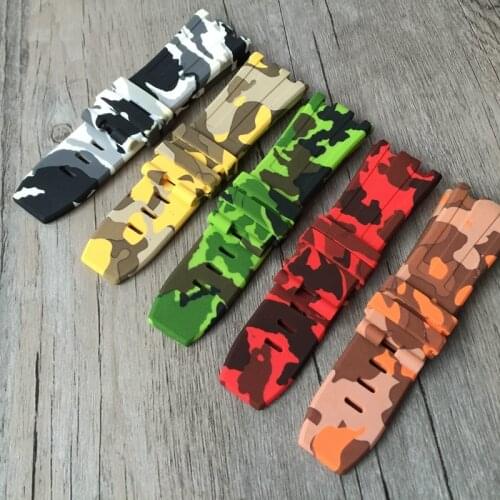 Watch Accessories 28MM Camouflage Rubber Strap for AP Royal Rubber Strap