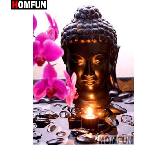 HOMFUN Full Square/Round Drill 5D DIY Diamond Painting "Religious Buddha" Embroidery Cross Stitch 5D Home Decor Gift A17083