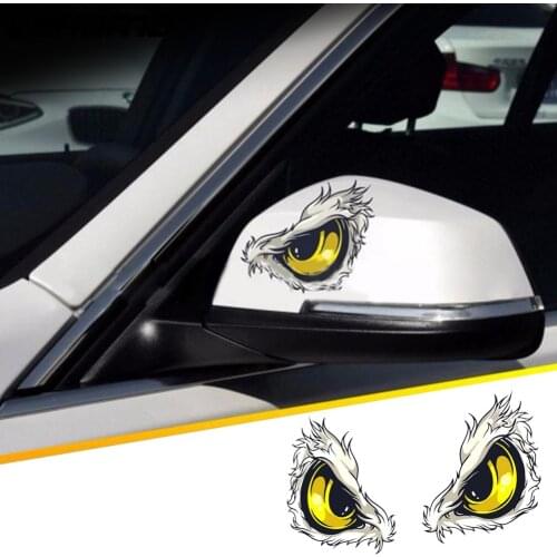 Auto Styling Trim Cover Sticker Parts 3D Eagle Eyes Car Stickers Reflective PET Hood Side Mirror Door Decals Graphics