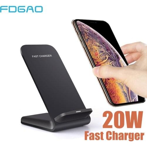 FDGAO 20W Qi Wireless Charger For iPhone 12 11 XS XR 8 Plus for Samsung S21 S20 Galaxy Note 20 Type C Fast QC 3.0 Phone Charger