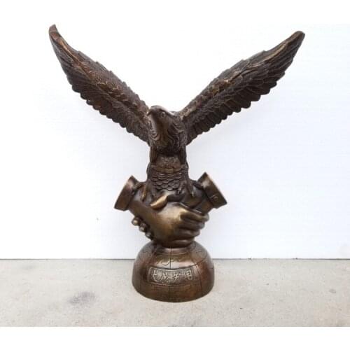 52CM large Huge HOME OFFICE Porch lobby efficacious Mascot thriving business copper Auspicious Arabia Eagle FENG SHUI statue