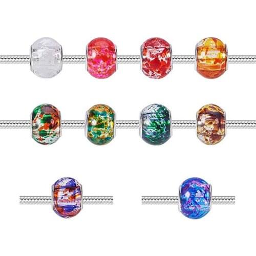 20Pcs 16mm Big Rondelle Big Hole Crystal Glass Spacer Beads for Jewelry Making fit European Bracelet Charm Bangle DIY Necklace