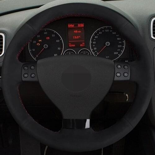 DIY Black Faux Suede Soft Steering Wheel Cover For Volkswagen VW EOS MK5 2005 2006 2008 2009 2010 Comfortable And Breathable