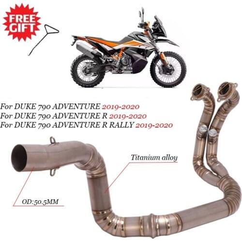 For Duke 790 Adventure R Rally 2019 2020 Motorcycle Exhaust Muffler Modify Titanium Alloy Slip On Front Middle Link Tube