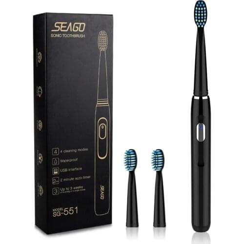 Electric Toothbrush Rechargeable Sonic Smart Toothbrush 4 Mode Travel Toothbrush with 3 Brush Head Gift Free Drop Shipping