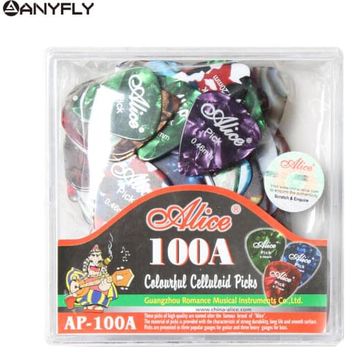 Alice AP-100A 100Pcs/Lot Pearl Celluloid Acoustic Electric Guitar Picks Plectrums Guitar Accessory Wholesales