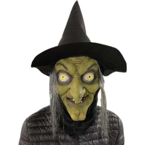 Halloween mask horror witch mask scary latex headgear dance party bar party performance props